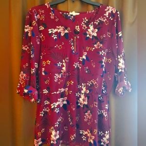 3/4 Sleeve Peplum Blouse